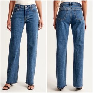 Abercrombie & Fitch Size 30/10S The Baggy Low Rise Jean Blue Denim Wide Leg Y2K